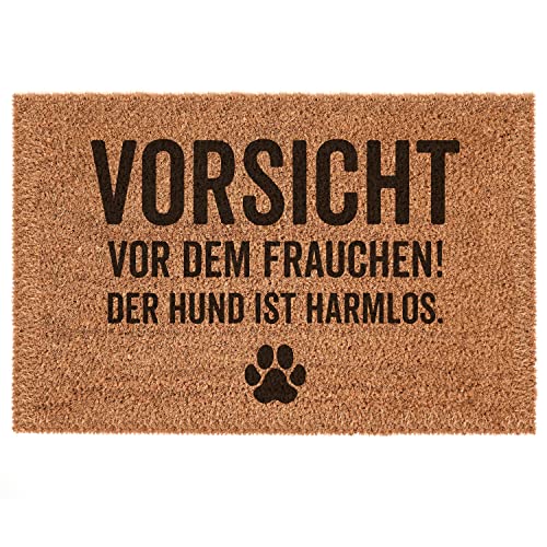 Interluxe Kokos Fußmatte - Vorsicht vor dem Frauchen - Hund - Fußmatte mit Spruch für...