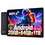 Android 15 Tablet 10 Inch, 20GB RAM 64GB ROM 1TB Expandable, Fast WiFi 6 & BT 5.4 Electronics Tablets 5-Core, HD IPS Touchscreen, 8H+ Battery, 2*Camera Tablet for Kids & Adults, Gift, Streaming, Work