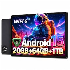 Android 15 Tablet 10 Inch, 20GB RAM 64GB ROM 1TB Expandable, Fast WiFi 6 & BT 5.4 Electronics Tablets 5-Core, HD IPS Touchscreen, 8H+ Battery, 2*Camera Tablet for Kids & Adults, Gift, Streaming, Work