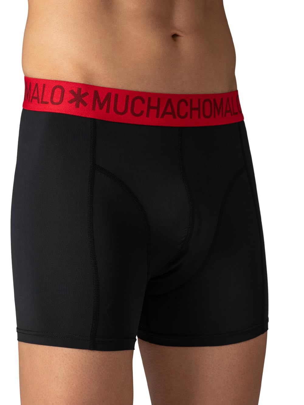 Muchachomalo Uomo Boxer 6-Pack, Tinta Unita, Microfibra, Fascia Elastica