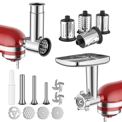 GVODE-Meat-Grinder-Attachment-for-Kitchenaid-Stand-Mixer-and-Stainless-Steel-Slicer-Shredder-Attachment-for-KitchenAid-Stand-Mixer