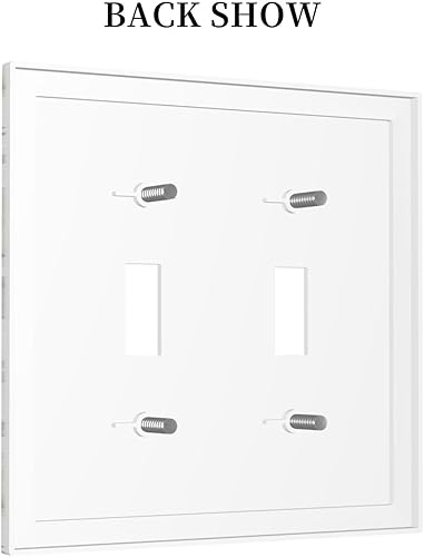 Miniatura 41 de Placa de pared dúplex de receptáculo de dispositivo de 1 gang de madera envejecida blanca gris con veta de tablón, cubierta de enchufe eléctrico de