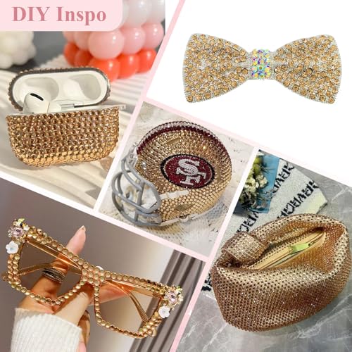 Image of 5000PCS SS6 /2mm Crystal Glass Rhinestones for Bedazzling (Golden Shadow) | Flatback Rhinestones for Crafting DIY Nail Art Makeup Decoration, Gems Diomand Charms for Tumbler Shoes Clothing Mug