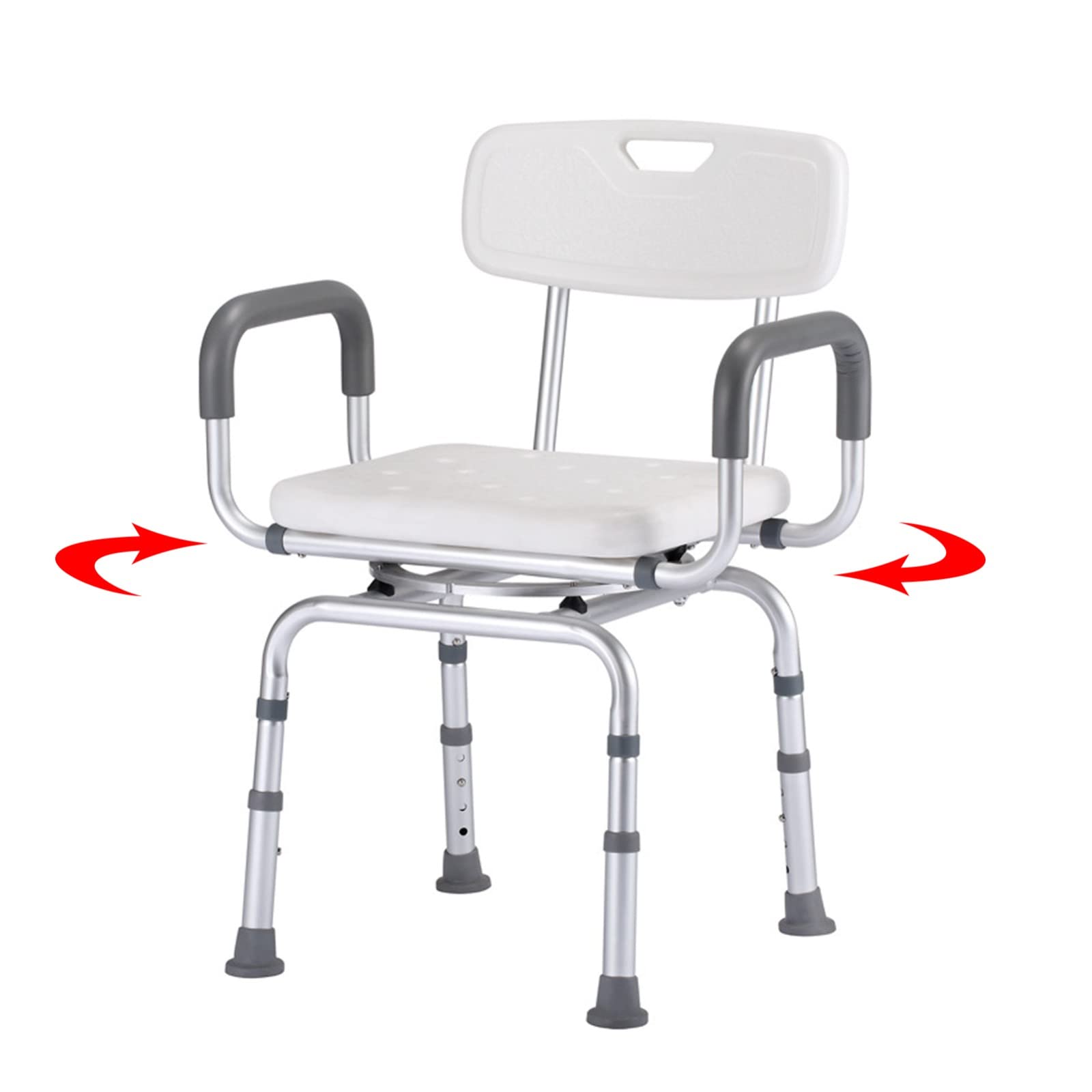 Silla de Ducha giratoria para bañera, Asiento de la Ducha Asiento Ajustable Silla de baño de 360 ° con reposapiés Acolchados Silla de Ducha Trasera para Personas Mayores para Personas Mayores