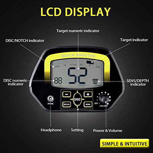 Wedigout Metal Detector Professional Detectors Underground Treasure Finder (Stretch 24-33.46 Inches) MD-4060 - Thumbnail 3