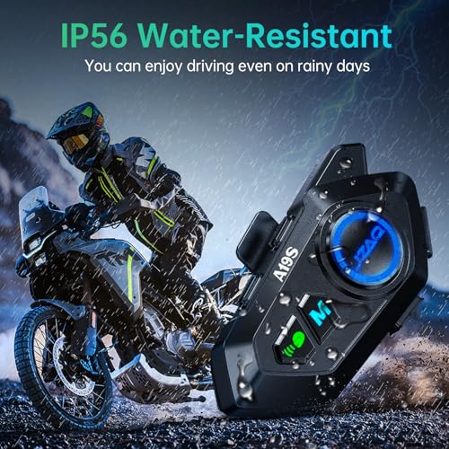 Image of Motorcycle Helmet Bluetooth Headset Speakers Helmet Intercom - 2 Rider Automatic Answer Music Control Earphone,120 Hours Playing time High Sound Quality System 1000mAh IP7 Waterproof