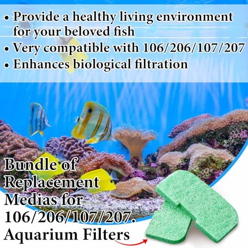 Image of Threlaco 10 Pack Compatible with Fluval 106 /206 /107 /207 Phosphate Remover Pads, Aquarium Canister Filter Media Replacement Pads for Fish Tank (Green)