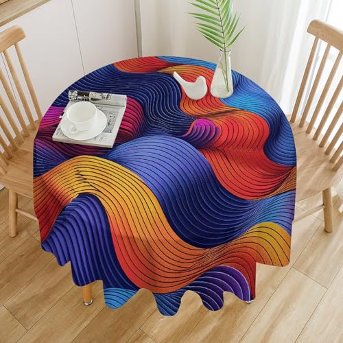 Nappe de table ronde lavable en machine imperméable 152x152 cm