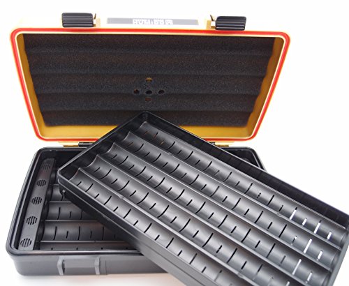 Waterproof Cigar Travel Humidor for 10 Cigars - Integrated Hygrometer and Humidifier Included - 2 Trays