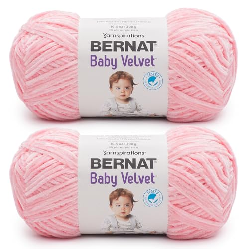 Bernat Baby Velvet BB Ever After Pink Yarn - 2 Pack of 300g/10.5 oz - 100% Polyester - #4 Worsted (Medium) - 492 Yards - Knitting/Crochet