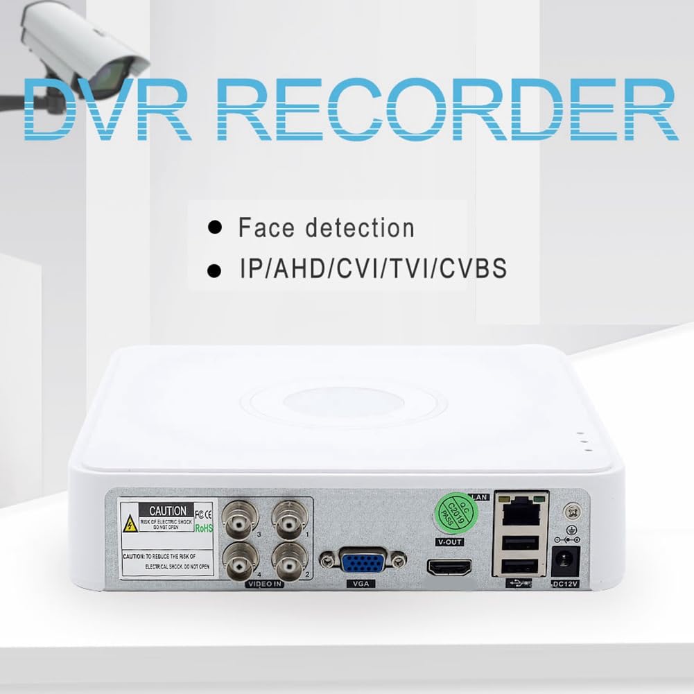 Hybrid DVR CCTV 4CH 5M-N Audio via coassiale per 5MP 12,5Fps 1080P 720P TVI CVI CVBS, telecamera IP, spina europea, facile da usare