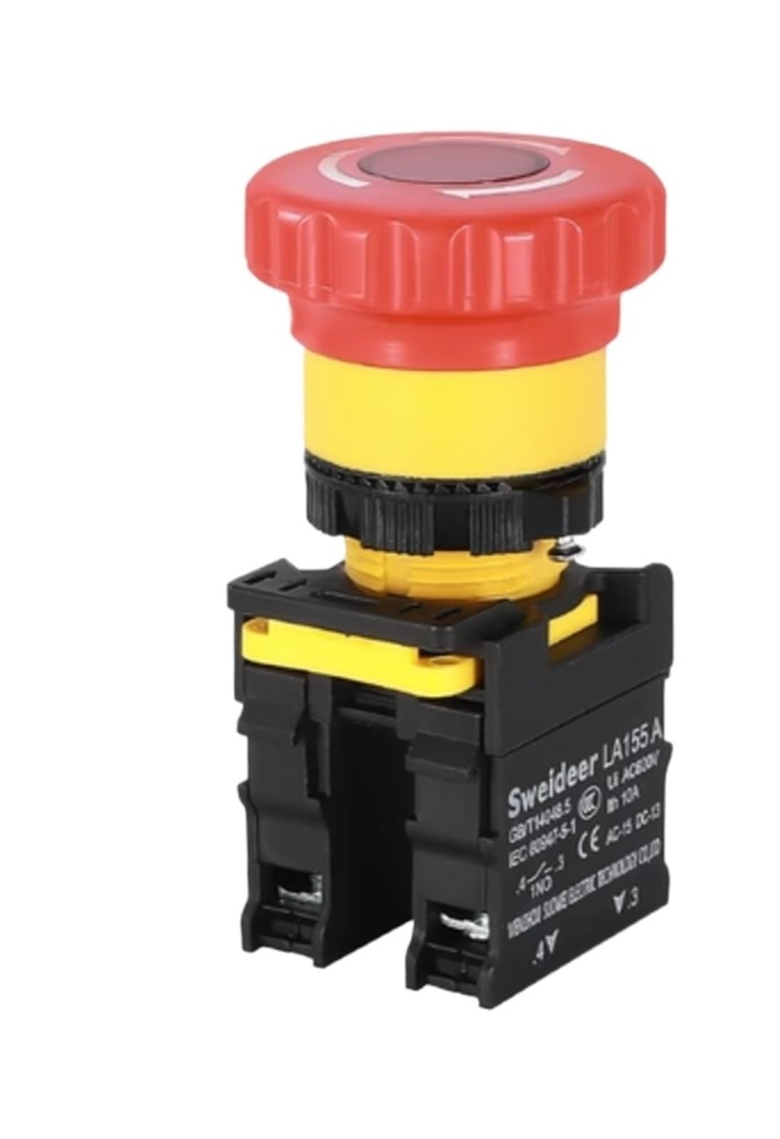22 mm grzyb wyłącznik awaryjny przełącznik przyciskowy ze światłem, wyłącznik zasilania, elektryczny rozrusznik, 220 V, 10A NC (stop with light, 1NO_6V)