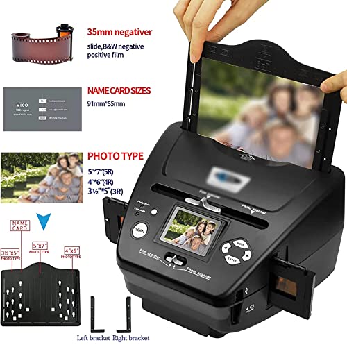 Scanner digitale per diapositive, negativi e carte di nome da 35 mm, con schermo LCD, compatibile con Mac e PC