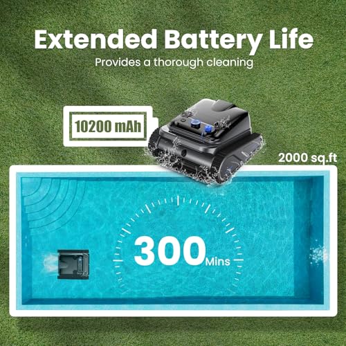 Robotic pool vacuum cleaning pool floor and walls
