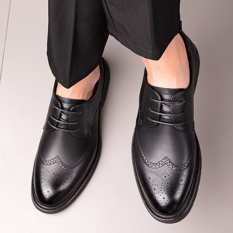 Men's Classic Lace-Up Low Top Leather Dress Shoes Retro Comfort Hand Stitched Business Formal Oxfords Shoes for Men2