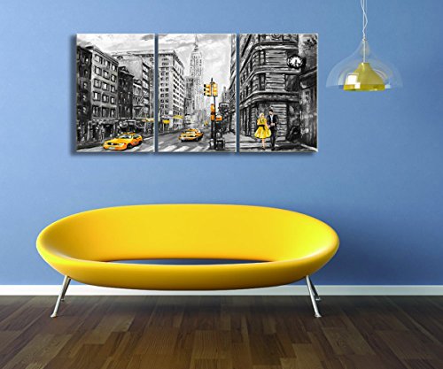 Kalawa Motivational Quotes Wall Art Golden Fish Poster 3 Piece Motivation Motto Design Art Mindset Is Everything Picture Wooden Framed For Living Room Bedroom Office (12X16Inchx3 Panels, New York) #TOP2