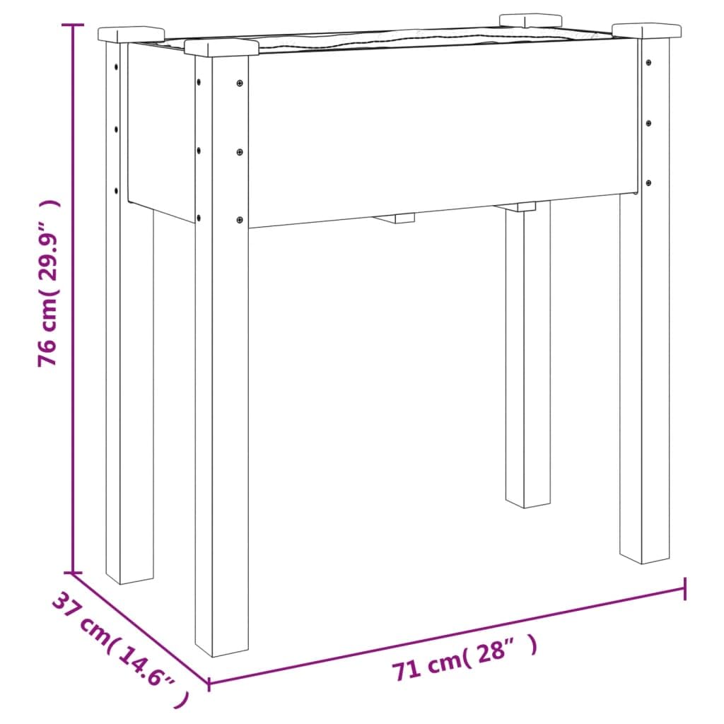 Gartenregal Kräuterbeet Pflanztisch Balkonschrank Pflanzkübel mit Einsatz und Rollen Grau 71x37x80 cm Tannenholz Ideale Lösung für platzsparendes Gärtnern und gesunde Pflanzen