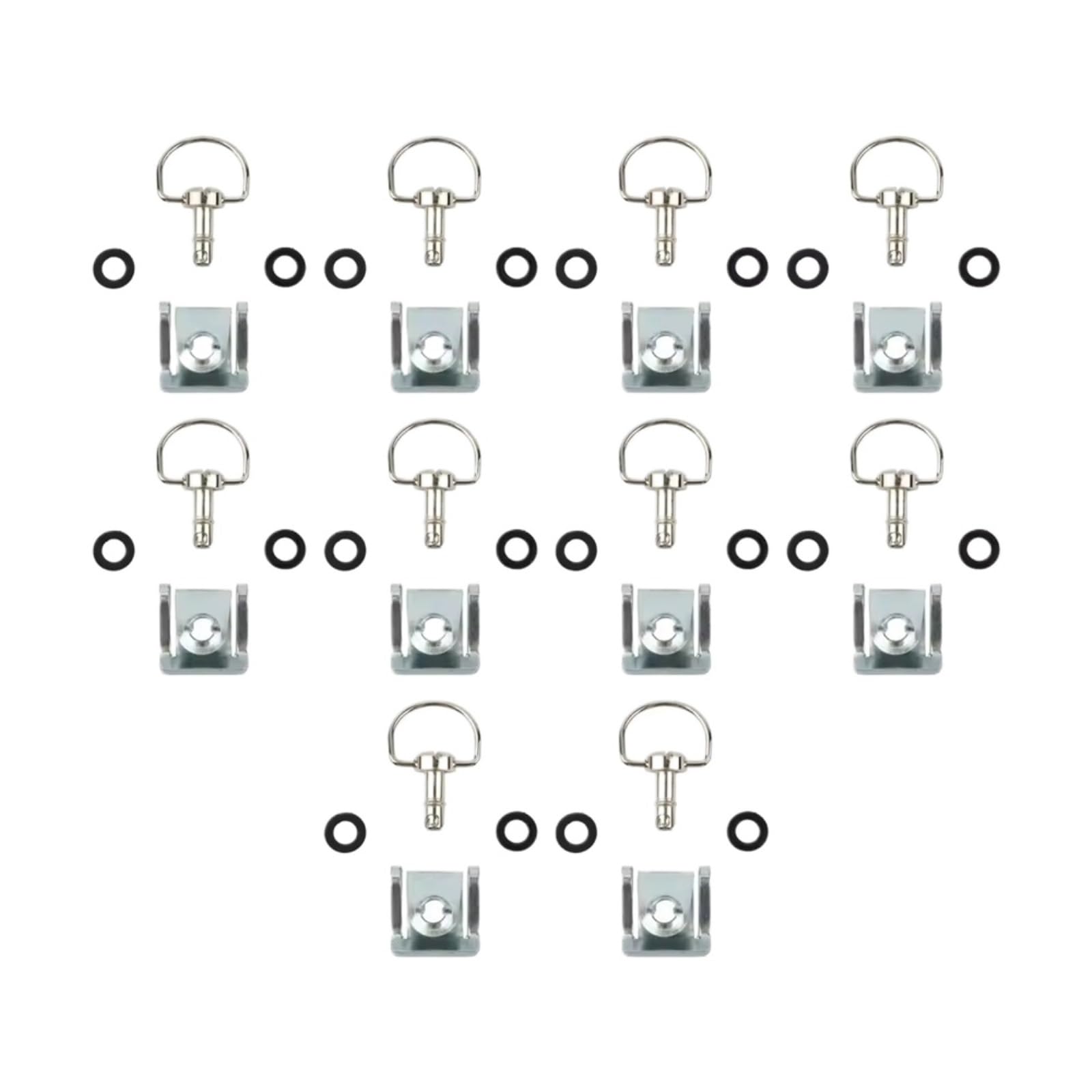 Viti a sgancio rapido da 17 mm Elementi di fissaggio con anello a D da 1/4 di pollice | Viti con anello a D a sgancio rapido da 1/4 di giro. for carene, fianchetti e carrozzerie di motociclette(Silver 10pcs)