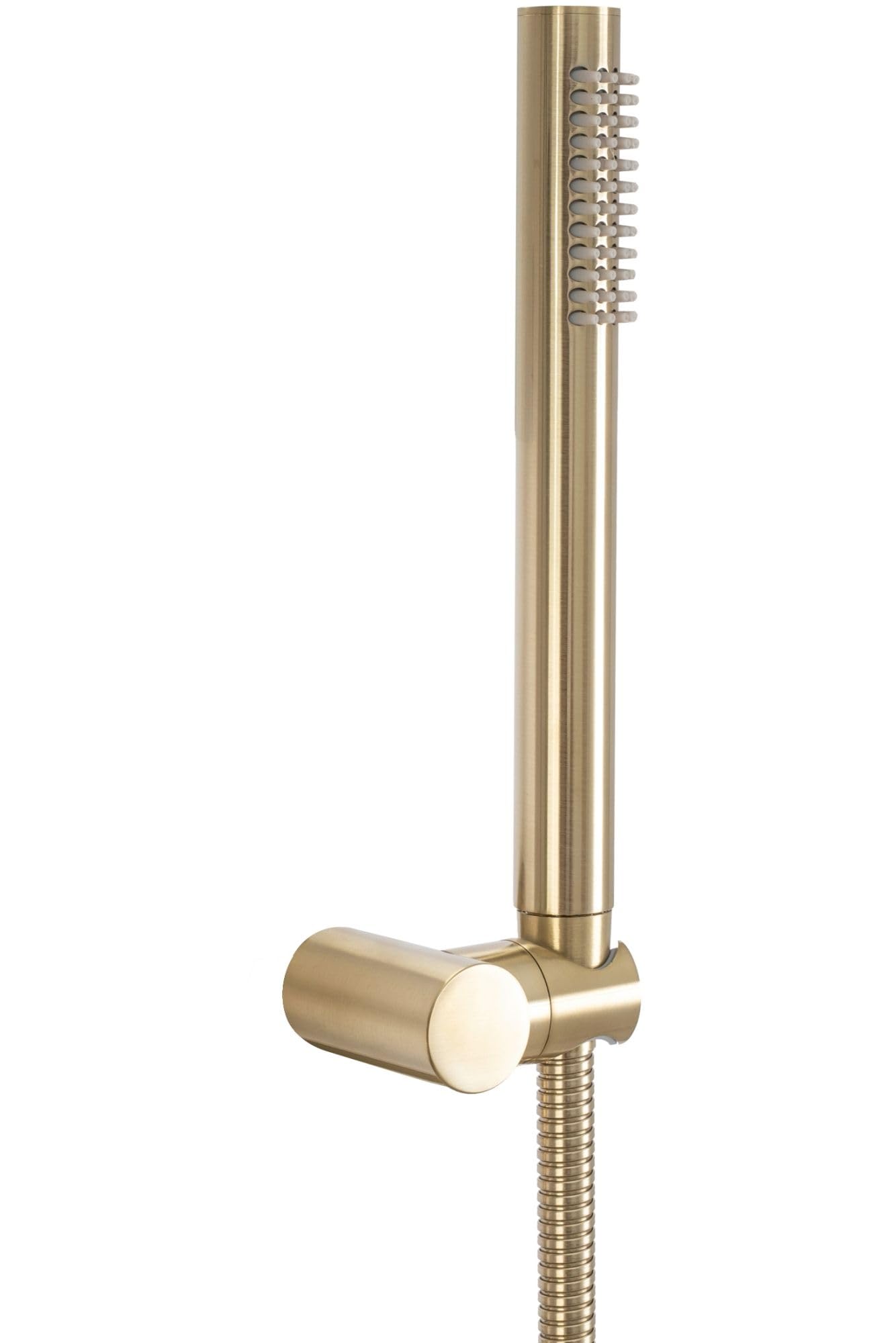 Rea GRIFO DE BAÑERA Lungo Brush Mezclador de bañera dorado con ducha de mano de latón para baño frío y caliente ajustable (oro cepillado)