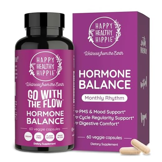 Go with The Flow - Hormone Balance for Women | PMS Relief Support | Menopause Supplements for Women | Estrogen, PMDD & Mood Support | Bloating Relief for Women | Chasteberry & Dong Quai | Vegan, 60 Ct
