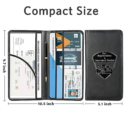 CoBak Car Registration and Insurance Holder - Vehicle Glove Box Car Organizer, Auto Truck Comparment Accessories Case for Essential Document, Driver License, Cards