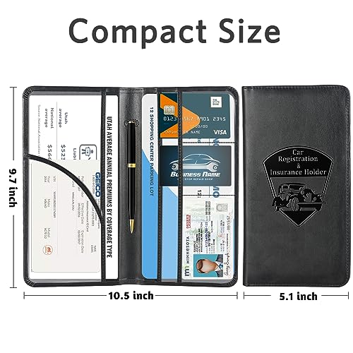 CoBak Car Registration and Insurance Holder - Vehicle Glove Box Car Organizer, Auto Truck Comparment Accessories Case for Essential Document, Driver License, Cards by CoBak - Image 5