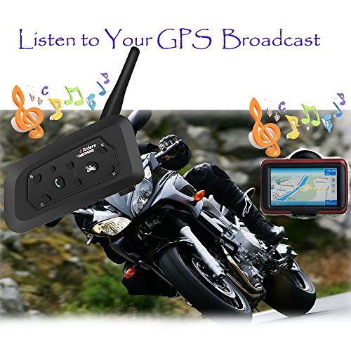 Helmet Intercom Motorcycle Communication System Vnetphone V6 Interphone Moto Helmet Bluetooth Wireless Intercom Headset (850mAh Longer Battery life/Handsfree/Range-1200M) (1pack) - Thumbnail 2