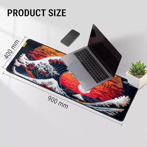 Image of Ant Esports Cherry Storm Unique Design Gaming Mouse Pad Extended Mouse Mat for Mouse Keyboard with Stitched Edges Waterproof Non-Slip Base Mousepads for Office Home Shop Gaming EXTRA LARGE Cheery Red
