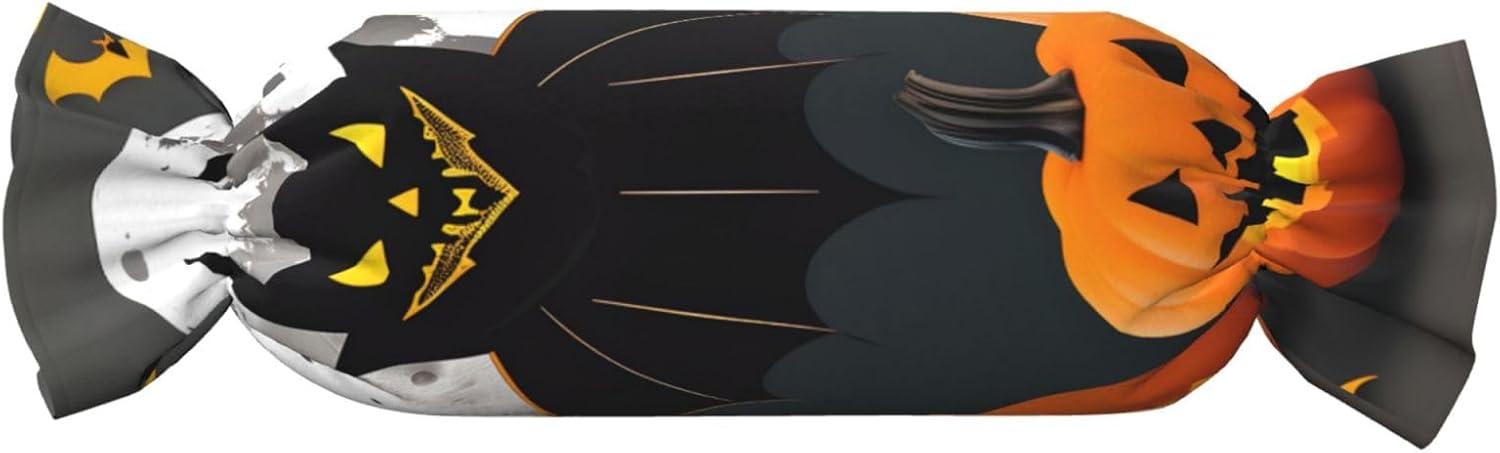 Halloween Moon Bat Pumpkin Print Candy Cylindrical Comfortable Pillow Throw Pillows Home Decor Easy Maintenance