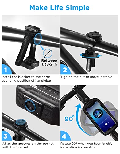 whale fall Waterproof Bike Frame Bag, 1S Quick Release Bike Phone Holder - image 8