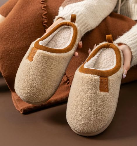 Women’s Plush Slipper Terry Fleece Lining Cozy Warm House Slides 2025 Winter Fall Cozy Anti-Slip Bedroom Slipper2