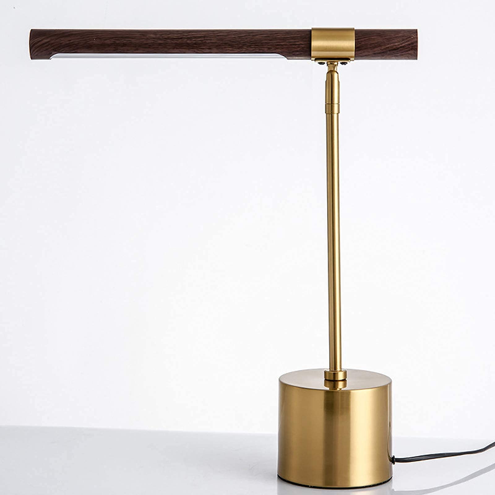 Auoeer LED Table Lamp, Creative Design, Adjustable Wooden Lampshade, Metal Base, Bedroom Bedside Living Room Table Lamp
