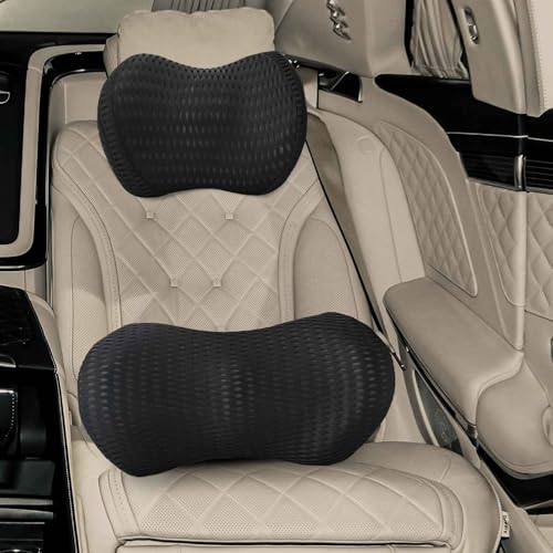 Coussin de nuque ergonomique mousse viscoélastique dossier noir
