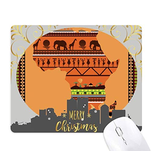 Tapis de souris africain en caoutchouc avec carte des paysages de la nuit de Noël