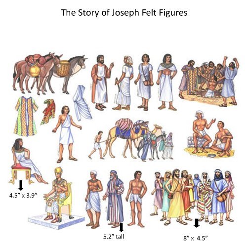 Story Time FeltsThe of Joseph in Egypt Figures for Flannel Board Bible Stories-precut