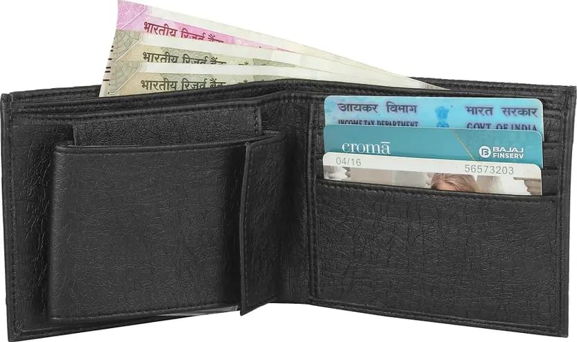 Mens Black Leather Wallet, Tri-fold Design with Multiple Card Slots, Currency Compartment, Credit Card Holder-image-31