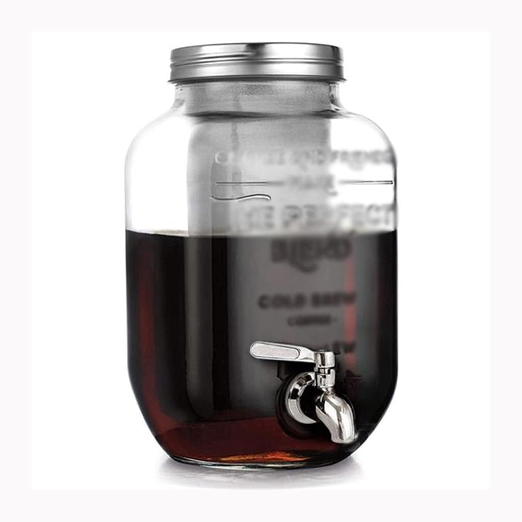 1 Gallon Cold Brew Coffee Maker with EXTRA-THICK Glass Carafe Iced Coffee Maker, Cold Brew Pitcher&Tea Infuser (Color : A) (B)