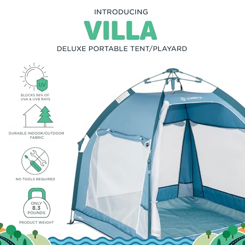 Image of Baby Delight Go with Me Villa Portable Tent and Playard | Kids Tent and Playhouse | Indoor and Outdoor | Blue Wave