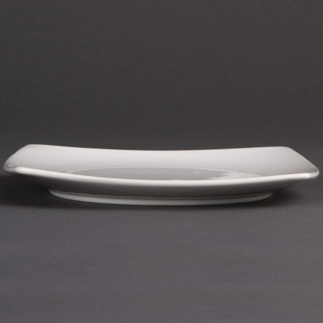 Olympia Whiteware - Placas de servicio cuadradas redondeadas de porcelana de 185 mm, 12 unidades