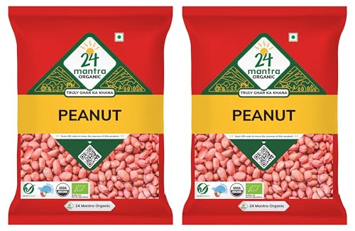 Image of 24 Mantra Organic Raw Peanuts /Moongphali - 1 Kg | Pack of 2 | Chemical Free & Pesticides Free | Unadulterated | Healthy Snack | Versatile Ingredient