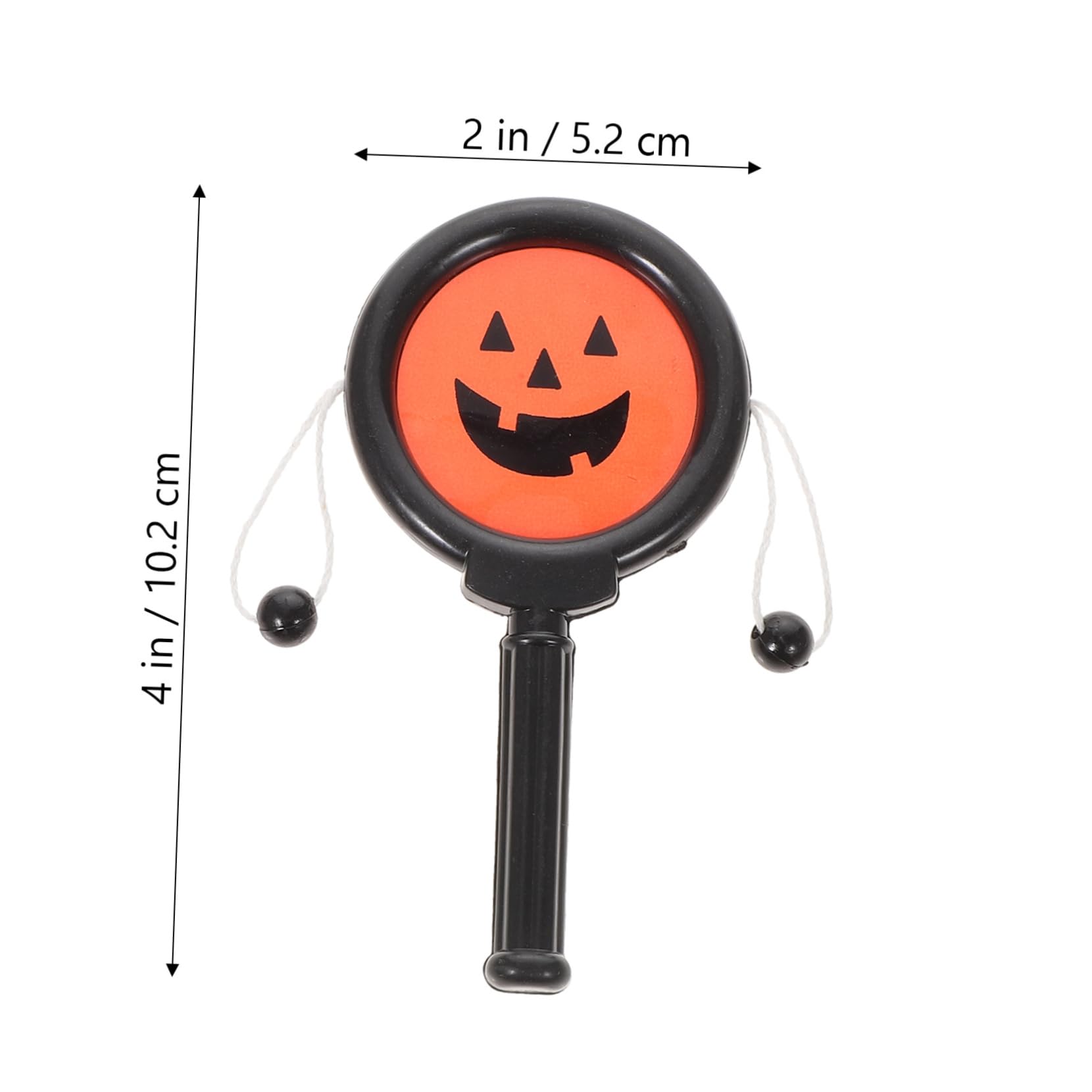 ERINGOGO 12Pcs Halloween Pumpkin Shaking Drum and Hand Bell Rattle Rattle for Halloween Party and Classroom Fun