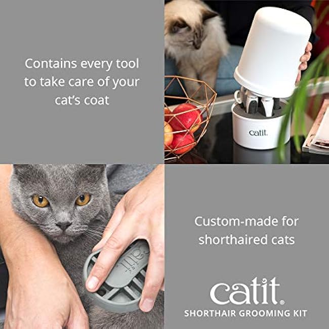 Catit Senses 2.0 Short Hair Cat Grooming Kit,White, 6 Piece Set-y1HRPW2Q