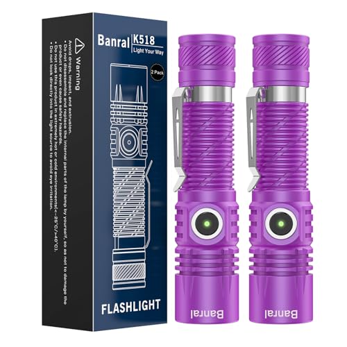 Image of Banral Rechargeable Small Powerful Flashlights, Pocket Mini LED Flash Light | Compact EDC, USB-C Rechargeable, 12H Runtime, 4 Modes Zoomable, Memory Function, Waterproof for Home, Camping, Emergency, Car
