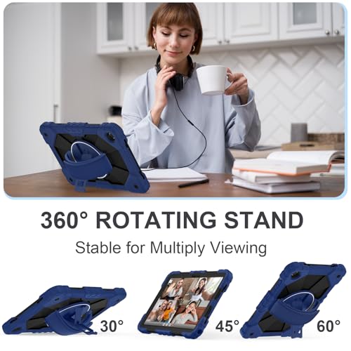 Image of Nitupai for Galaxy Tab A11+ Plus / A9+ Plus Case 11 Inch 2025 /2023, Navy | Rugged Galaxy Tab A11+ Case Samsung A9 Plus Tablet Cover with 360 Rotating Stand Hand Strap Shoulder Strap Screen Protector