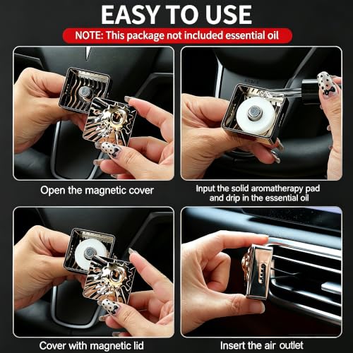 Image of Car Air Freshener Diffuser Vent Clip, Aroma Diffuser Refills, Aromatherapy Diffusers for Fragrance Car Accessories Decoration, Gift for Women Men Dad Mom (Silver and Gold)