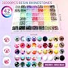 42 Colors 42000Pcs Rhinestones Bedazzling Kit, 3mm Flatback Resin Rhinestones with 3Pcs B7000 Glue Tools All Stored in One Box, Bedazzler Kit with Rhinestones and Tools for DIY Arts Crafts - 3