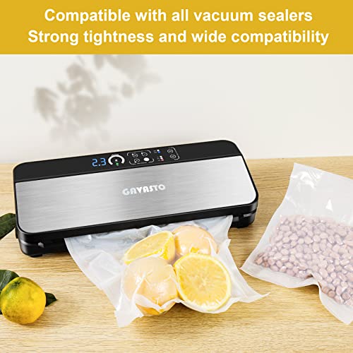 Vacuum Sealer Bags Rolls For Food Saver, Gavasto Biodegradable Vacuum Sealer Bags For Food, Seal A Meal Bags, Commercial Grade, Bpa/Bps Free, Great For Vacuum Sealing-3Pack,8X20(2Rolls), 11X20(1Roll) #TOP5