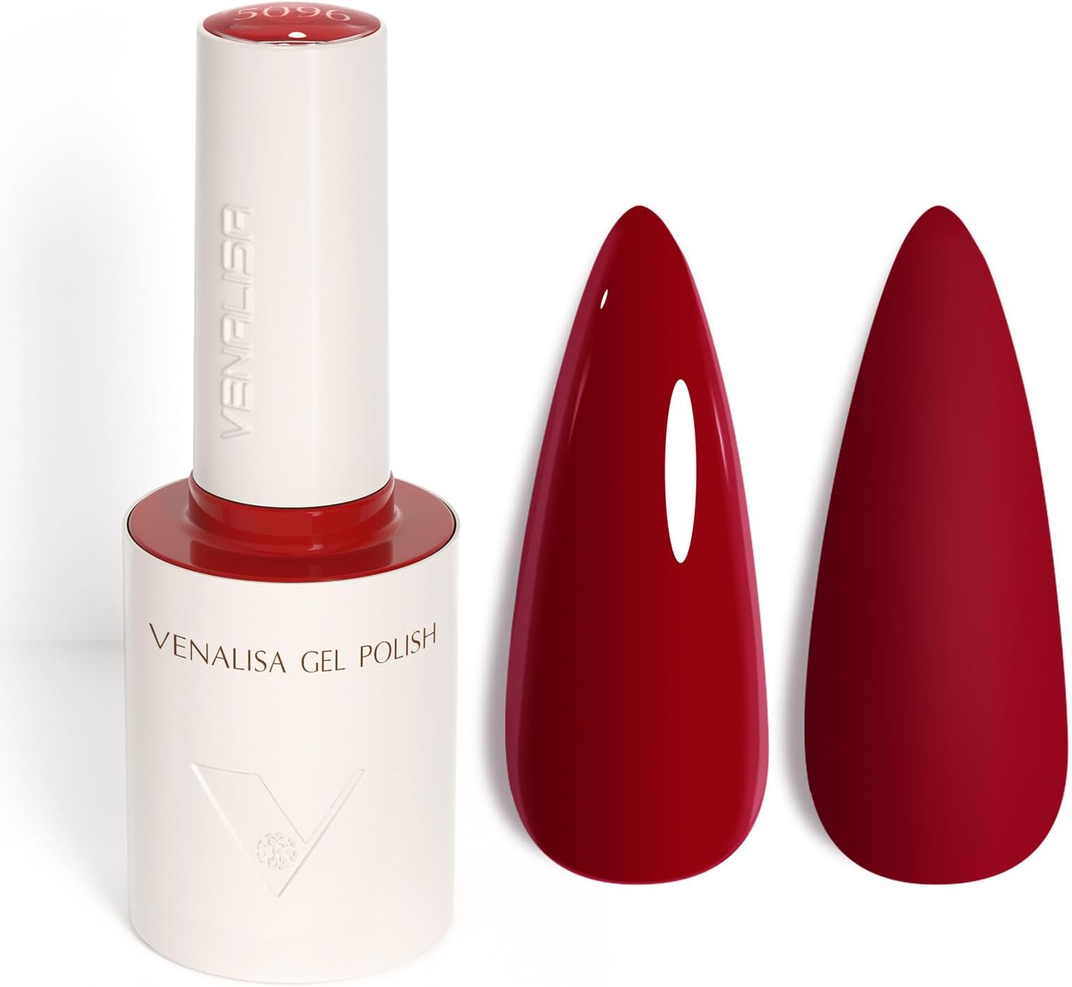 Venalisa Gel Nail Polish Burgundy 10ml Stylish Round Bottle with Top Label Showing Colour and Number UV Gel Polish for Stunning Nail Art Design 5096