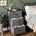 WLIVE Dresser with 3 Drawers, Fabric Nightstand, Organizer Unit, Storage Dresser for Bedroom, Hallway, Entryway, Closets, Sturdy Steel Frame, Wood Top, Easy Pull Handle, Dark Grey
