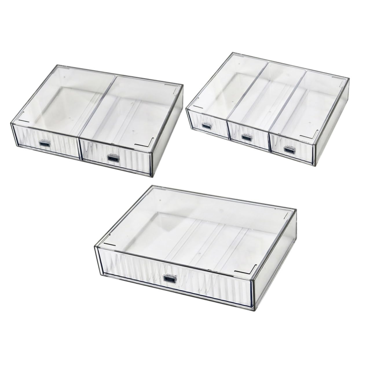 Organizador de Escritorio Transparente de Plástico 3 Piezas | Cajones Multicapa, para Borrar y Rotuladores, Uso en Escritorio y Hogar